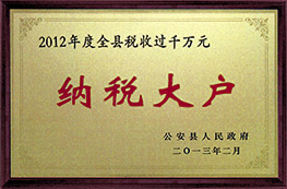 2012年度全縣稅收過(guò)千萬(wàn)元納稅大戶企業(yè)